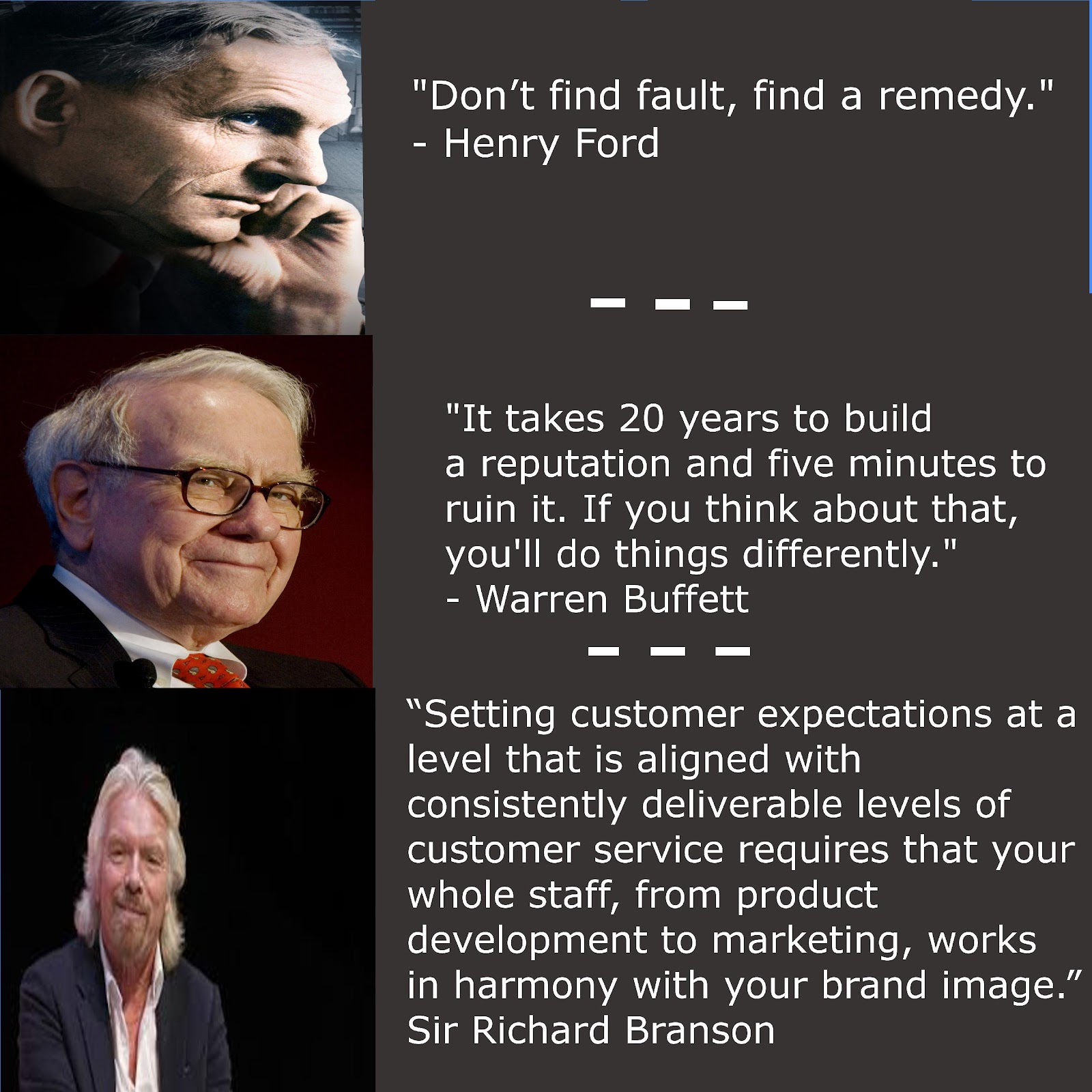 Wise words for Henry Ford, Warren Buffett and Sir Richard Branso