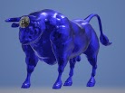 Blue Bitcoin Bull