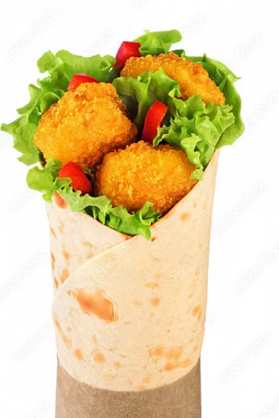 Cheese Corn Nugget Falafel Wrap