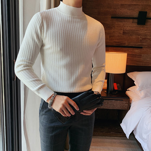 Title 4, Fashion Collar Solid Color Sweater A Stylish an...