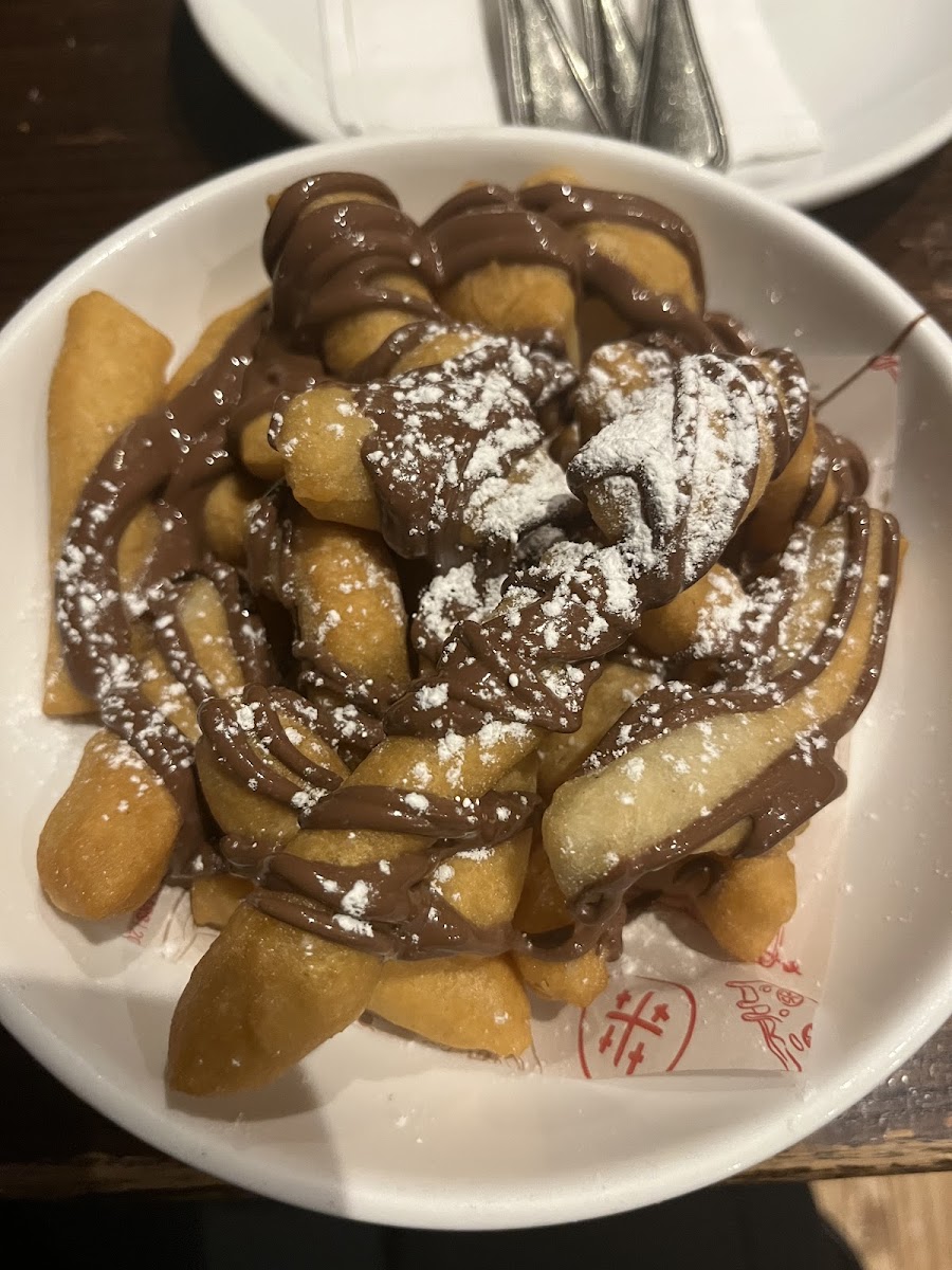 GF fried dough with nutella dessert! 10/10!