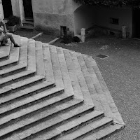 Gradinata nel paese di Cervo (Liguria) di 