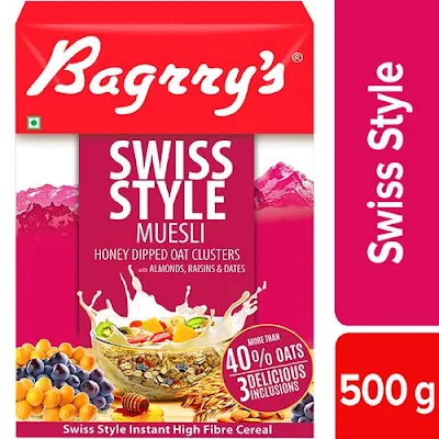 Bagrrys Muesli - Swiss Style (Almonds, Raisins & Dates) - 500 gm