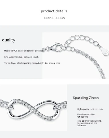 S925 Sterling Zilver Fashion Oneind - 1