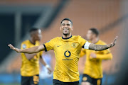 Kaizer Chiefs captain Keagan Dolly celebrates his goal with team-mates during the DStv Premiership match against Maritzburg United at FNB Stadium on August 09.