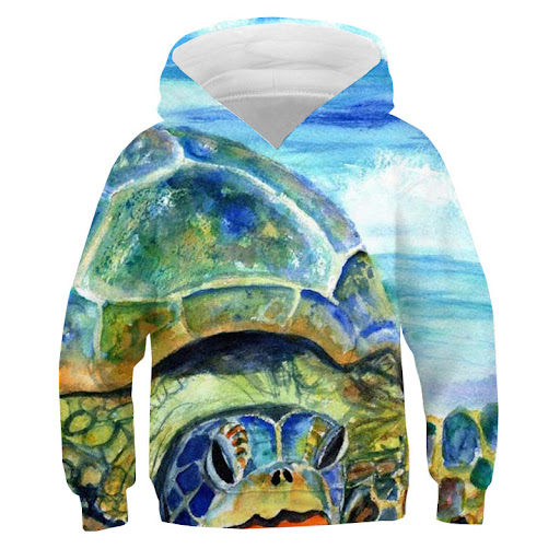 Title 3, Turtle 3D Full Color Childrens Sweater Hoodie....