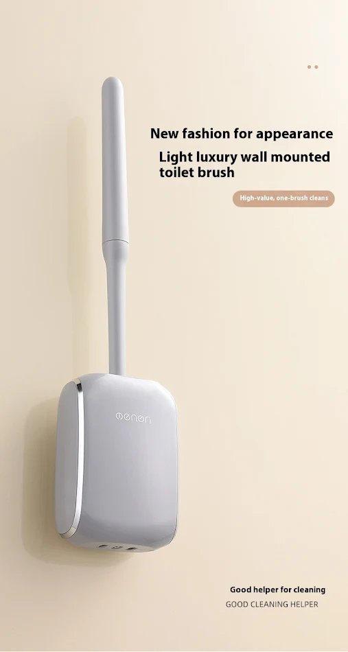 Nordic Style Wall-mounted Luxury Toilet Brush Set. Modern design, space-saving wall hanging, easy installation, and enha