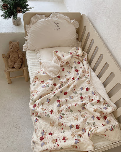 Title 7, Double Layer Cotton Hook Lace Plush Blanket off...