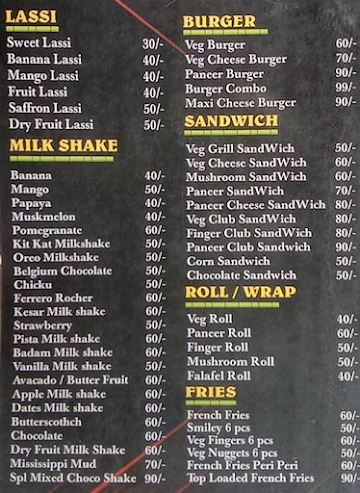 Cafe Lassi Lab menu 