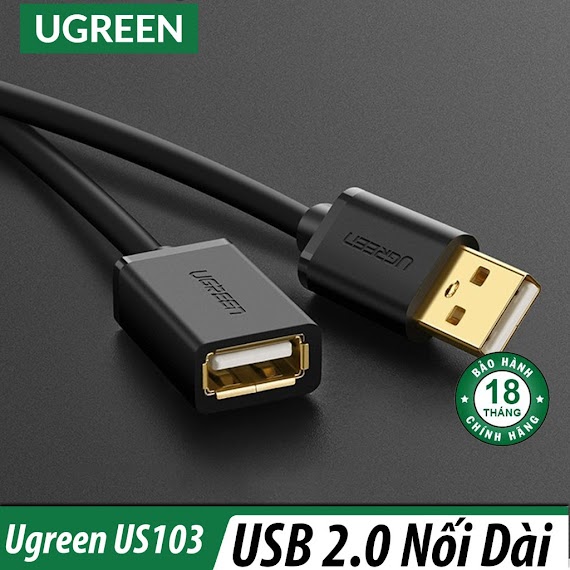 Cáp Nối Dài Usb 2.0 Cao Cấp Ugreen Us103 Chính Hãng