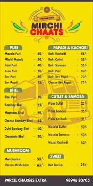 Mirchi Chaats menu 1