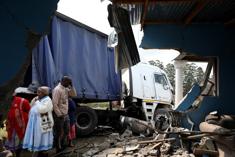 Litha Ntobela was lucky to have escaped injury when a truck veered off the road and crashed into the side of her house.