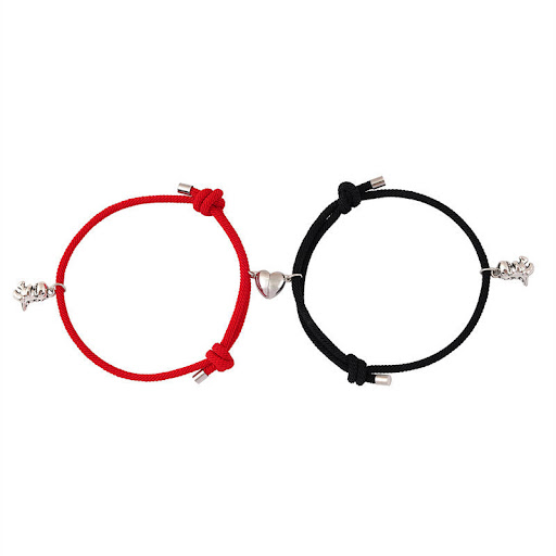 Title 4, Magnetic Snap Suction Couple Bracelet with Cute...
