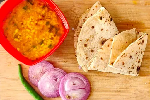 Dal Tadka With 3 Tandoori Butter Roti