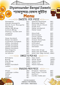 Shyam Sundar Sweets menu 1