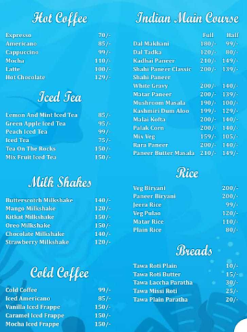 Cloud Ocean Cafe menu 