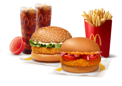 McVeggie Burger + McAloo Tikki Burger + Fries (L) + 2 Coke