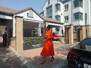 Advocate Busisiwe Mkhwebane stands outside the public protector's office in Pretoria. File photo.