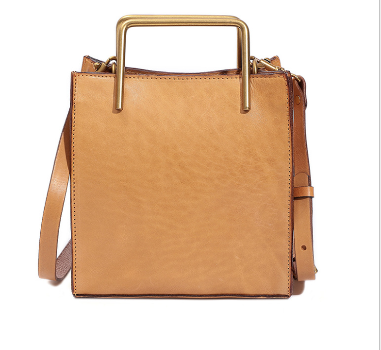 Diagonale Schultertasche aus italienischem, pflanzlich gegerbtem Leder, Retro, handgefertigt. Stilvolle Umhängetasche für jeden Anlass.