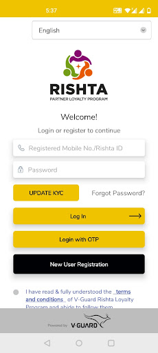 Screenshot V-Guard Rishta Loyalty App