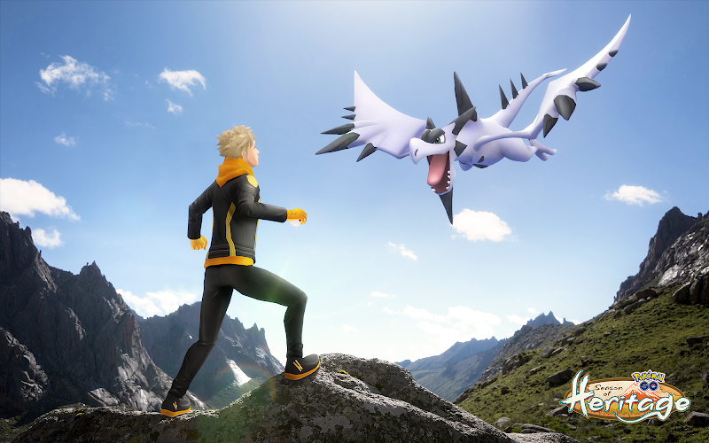 Image of Spark facing off against a Mega Aerodactyl