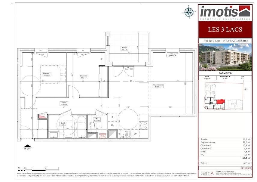 Vente appartement 3 pièces 67.8 m² à Sallanches (74700), 329 000 €