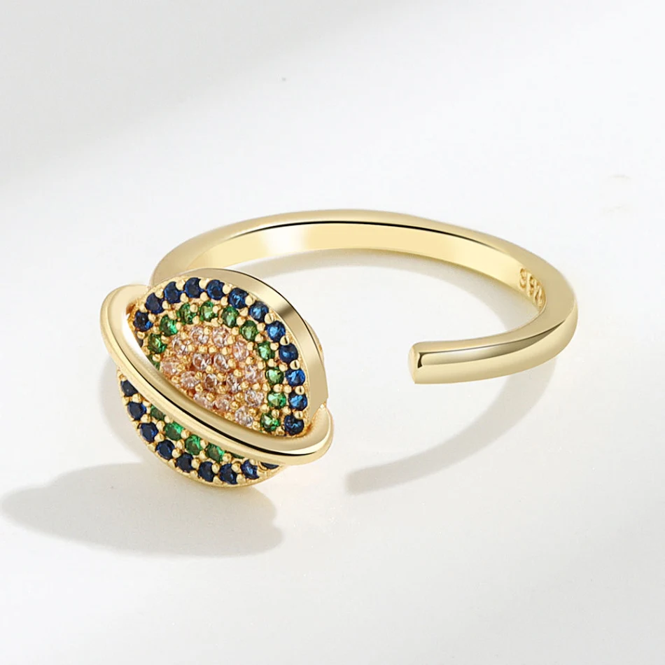 Anillo giratorio con diseño planetario europeo y americano, accesorios nicho de alta calidad. Elegancia y estilo únicos para ti.