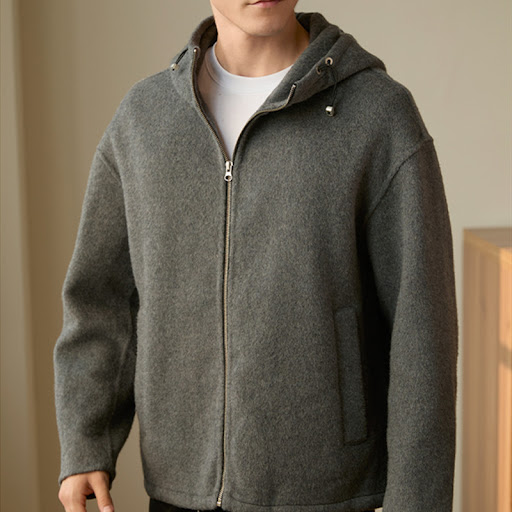 Title 8, Mens Wool Coat Hooded Jacket Loose fit for win...