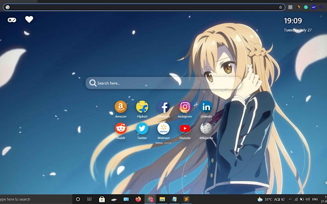 Asuna Yuuki Wallpaper New Tab Theme [Install]