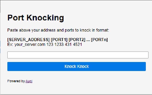 Port Knocking chrome extension