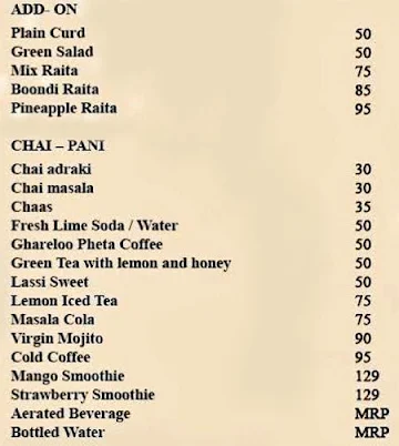 Jugaad Kitchen menu 