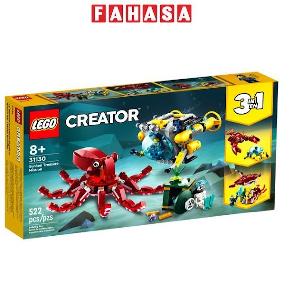 Đồ Chơi Lắp Ráp Truy Tìm Kho Báu Dưới Đại Dương - Lego Creator 31130 (522 Mảnh Ghép)