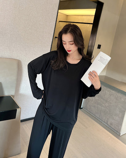 Title 9, Pajamas Womens Round Neck Long Sleeve Thin Pul...