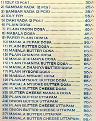 R.B. South Indian Center menu 1