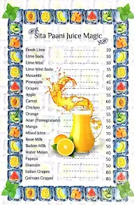 Sita Paani menu 1