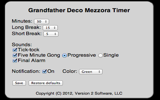 Grandfather Deco Mezzora Timer