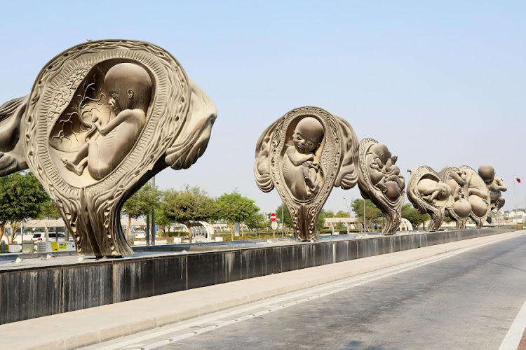 Damien Hirst’s 'The Miraculous Journey' is a series of 14 huge bronze sculptures depicting the gestation of a human foetus.