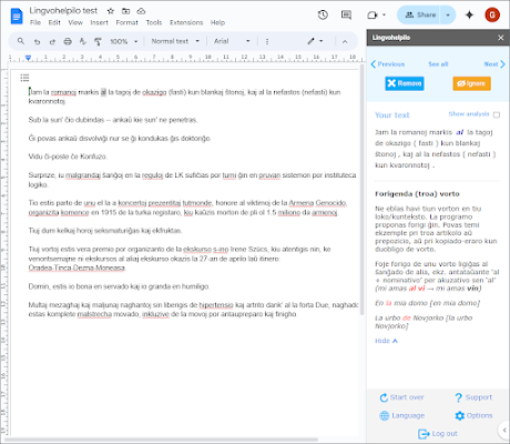 Lingvohelpilo screenshot 1