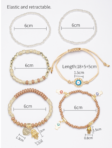 Title 1, Bohemian Style Multi-layer Beaded Bracelet, Han...