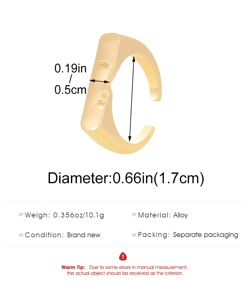 Title 1, Anillo Ajustable Abierto con Expresiones Facial...