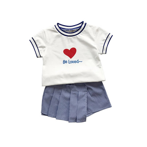 Title 6, Girls Dress Printing Short Sleeve Blouse And Sh...