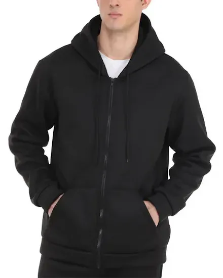 Unisex Zip Up Hoodies Spring Autumn Fleece Sweatshirts Me... - 0