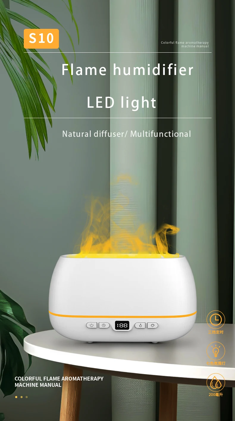 Title 6, Dropshipping 3D Flame Humidifier 200ml USB Flam...