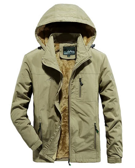 Men's Casual 2024 Winter Jacket Men's Fleece and Thick Yo... - 3