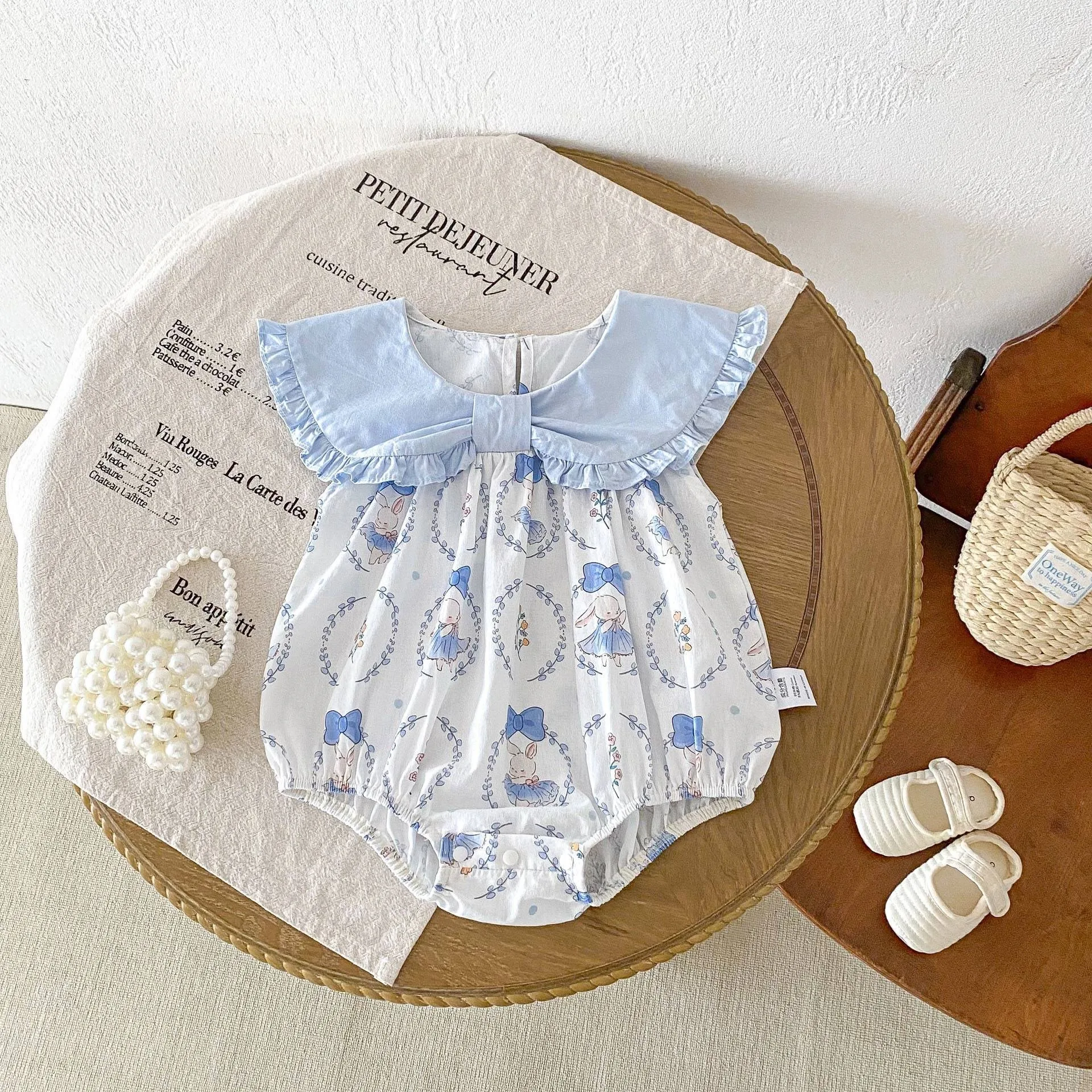 Title 9, Sweet Bow Collar Onesie Romper One Year Old Cel...