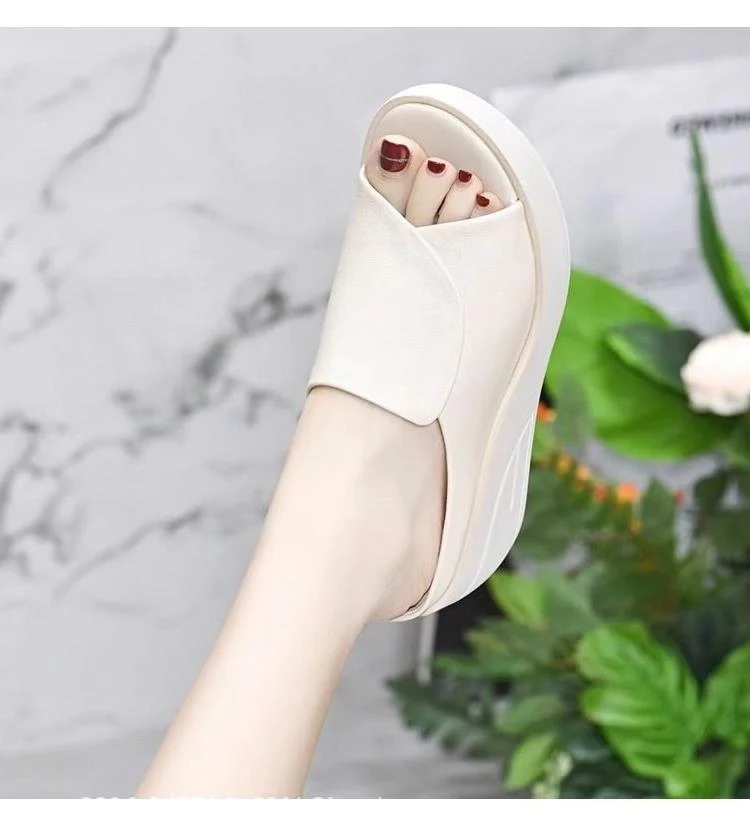 Sandales d'été compensées pour femmes, mode coréenne, pour gagner en hauteur avec élégance et confort, idéales pour l'été.