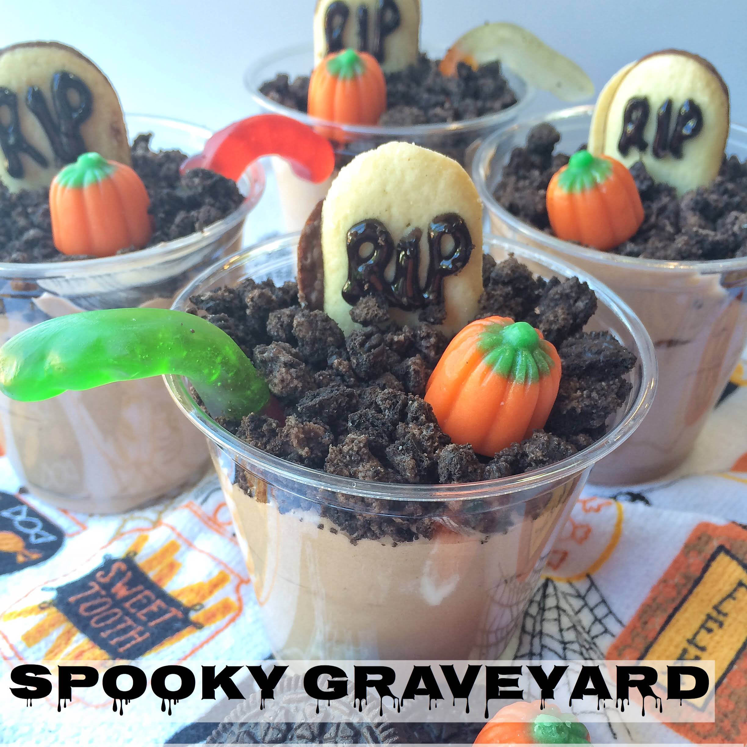 Spooky Graveyard Dirt Pudding Cups