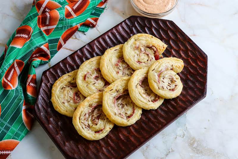 A Platter Of First Down Reuben Rounds.