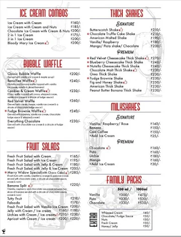 Lakeview Milkbar menu 