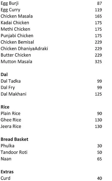 Gharwali Feeling menu 